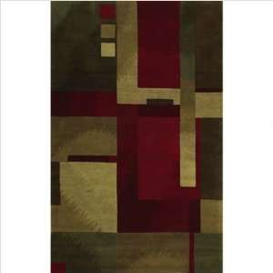  Flow Dice Green / Red Contemporary Rug Size 36 x 56 