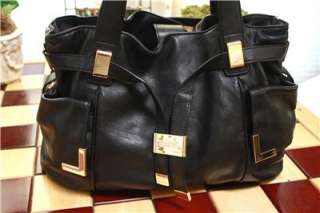 MICHAEL KORS Supple Black Leather Shoulder Handbag  