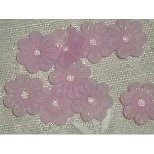  Vintage Pink Zinnia Lucite Flower Beads: Arts, Crafts 