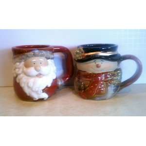 SANTA & SNOWMAN SOY WAX CANDLE MUGS: Everything Else
