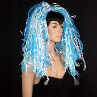 These Bright Blue and White hair falls are a great way to make a big 