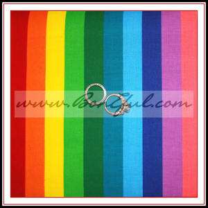   Rainbow Birthday Clown Bright Color Stripe Cotton Quilt Costume HTF