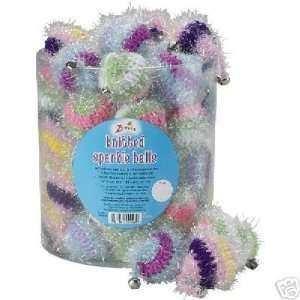  Zanies Knitted Sparkle Balls Cat Toys Canister of 48: Pet 