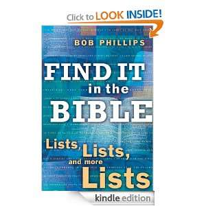 Find It in the Bible: Bob Phillips:  Kindle Store