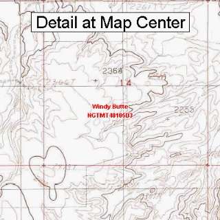   Topographic Quadrangle Map   Windy Butte, Montana (Folded/Waterproof