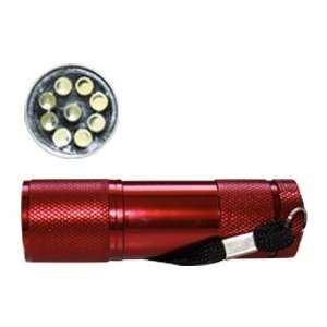  9 Head Led Ultra Bright Light Flashlight Red Batteries 