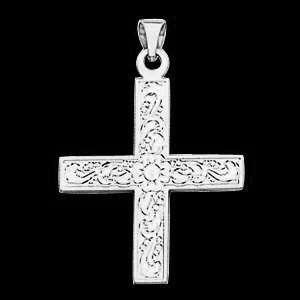  14KW Ornate Greek Cross 15.5x14mm/14kt white gold Jewelry