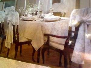 NEW Brownstone 32 Piece Luxury Tablecloth Oval Oblong Set White 