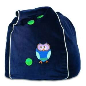  Cocoon Couture Sleepy Owl Bean Bag Cover in Navy and Blue 