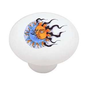  Sun and Moon Decorative High Gloss Ceramic Drawer Knob 