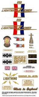 BSA A65 Lightning Decals  All Models 1964 71  FULL SETS  