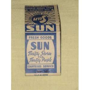  Vintage Matchbook   Sun Drug Store ~ Thrifty Stores 