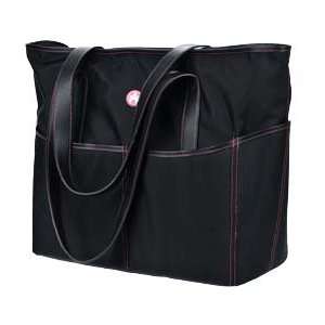  Mobile Edge Black Sumo Tote Pink Stitching Large Open Area 