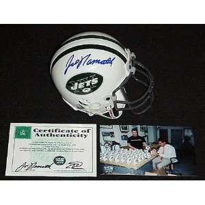  Joe Namath New York Jets Autographed Mini Helmet: Sports 