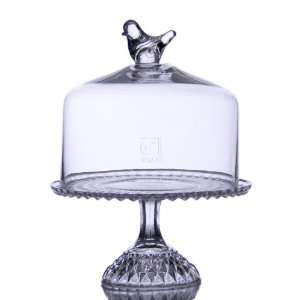  12 FOOTED BIRD CAKE PLATE AND DOME BB: Home & Kitchen