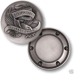 LIVE TO RIDE HARLEY DAVIDSON STYLIZED CHALLENGE COIN  
