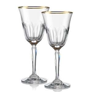  Rogaska Aulide Gold Goblet  Set of 2: Kitchen & Dining