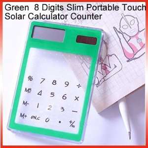   Slim Portable Touch Solar Calculator Counter  green