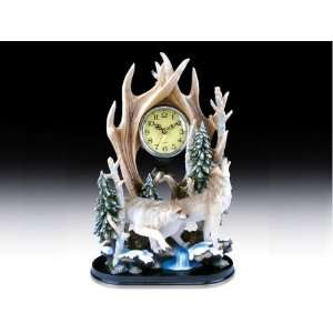  Brown Wolf Clock: Home & Kitchen