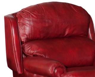 Red Leather Recliner Arm Chair  