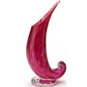  Wave Vase: Ruby/Tan: Home & Kitchen