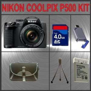  Nikon Coolpix P500 Digital Camera (Black) + Huge 