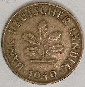 1949 G West Germany 10 Pfennig Federal Republic  