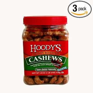 Hoodys Honey Roasted Cashews, 18 Ounce Medium Gripper Pet Jar (Pack 