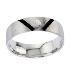   Black Enamel Silver Mens Ring discount jewellery: Glitzs: Jewelry