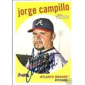  Jorge Campillo Signed Braves 2008 Topps Heritage Card 