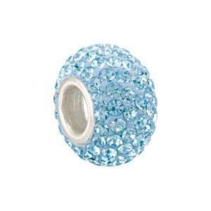   12.00X08.00Mm March Kera Bead With Pave Aquamarine Crystals Jewelry