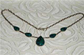Beautiful Old Eilat Stone Necklace Silver 950  