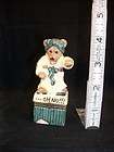 Trinket Box Bear standing on lid small bear inside Bearware Pottery 