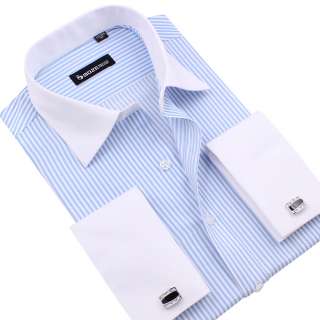   iron French classic cufflinks vertical stripes men dress shirt ty401a