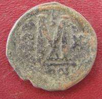 Ancient BYZANTINE FOLLIS COIN Justin II 565 578 A.D. SB360 7781  