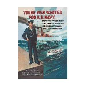  Young Men Wanted for US Navy 20x30 poster