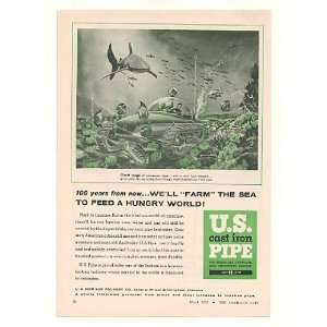   Futuristic Undersea Farm US Cast Iron Pipe Print Ad: Home & Kitchen
