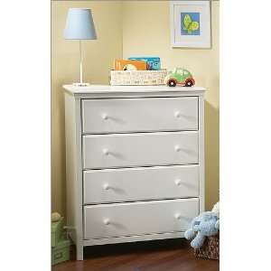    Transitional Style Pure White Finish 4 drawer chest
