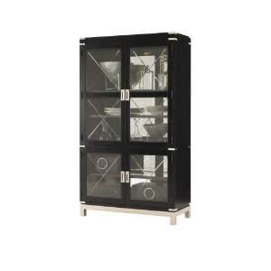   Black Ice Glacier Curio Cabinet in Carbon Black: Furniture & Decor