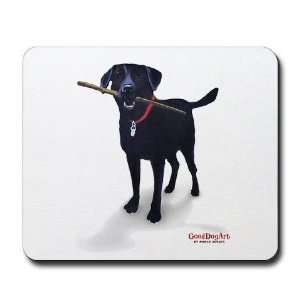  STICK CHASER Black lab Mousepad by  Office 