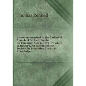   for Promoting Christian Knowledge: Thomas Rennell:  Books