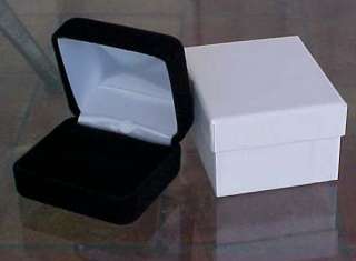 Plush BLACK VELVET High End DOUBLE RING Set Gift Box  