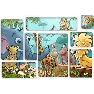  Jungle Cartoon Animals Children Art Giclee Canvas Art 