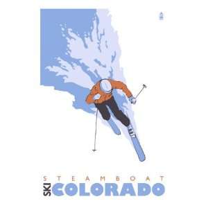  Steamboat Springs, Colorado, Stylized Skier Premium Poster 