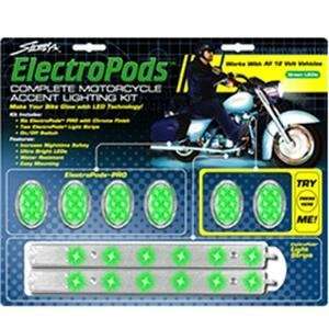  Street FX Electropod Lightpod Strip Kit   Green/Chrome 