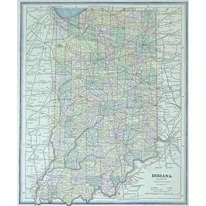  Cram 1887 Antique Map of Indiana