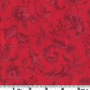  45 Wide Chateaux Rococo Virgine Red Fabric By The Yard 