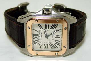 CARTIER SANTOS 100 Gold Wrist Watch Hardly Worn  