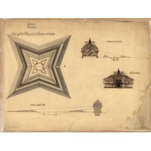  1759 map of Fort Pownal, Maine