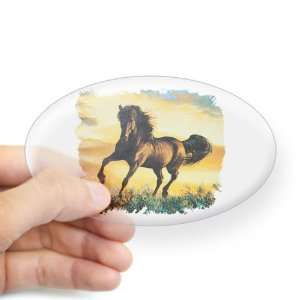  Sticker Clear (Oval) Horse at Sunset 